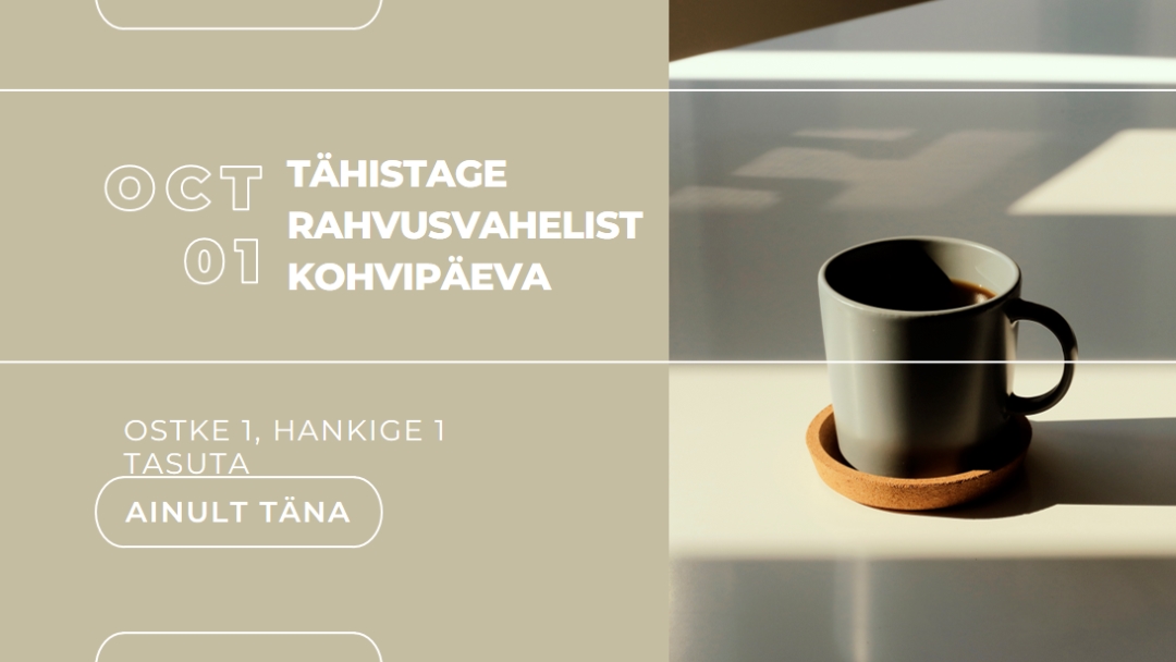 Tähistage rahvusvahelist kohvipäeva brown modern-geometric-&-linear
