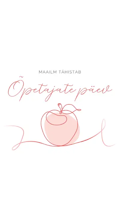 Õpetajate päev red whimsical-line