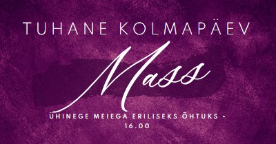 Tuhka kolmapäeva mass purple modern-simple