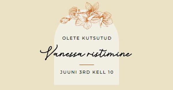 Ristimiskutse yellow vintage-botanical