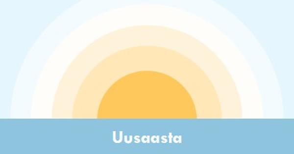 Uusaasta– päike blue modern-simple