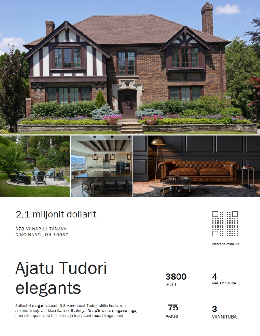 Lihtne klassikaline kinnisvara flaier white modern,simple,minimalistic,elegant,photographic