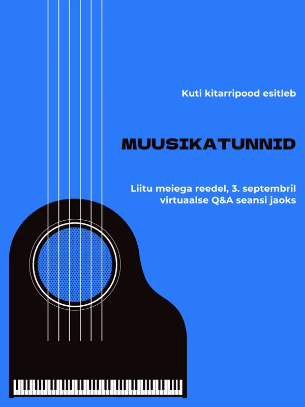 Lihtne uudne muusikatunni plakat blue modern,simple,illustrative