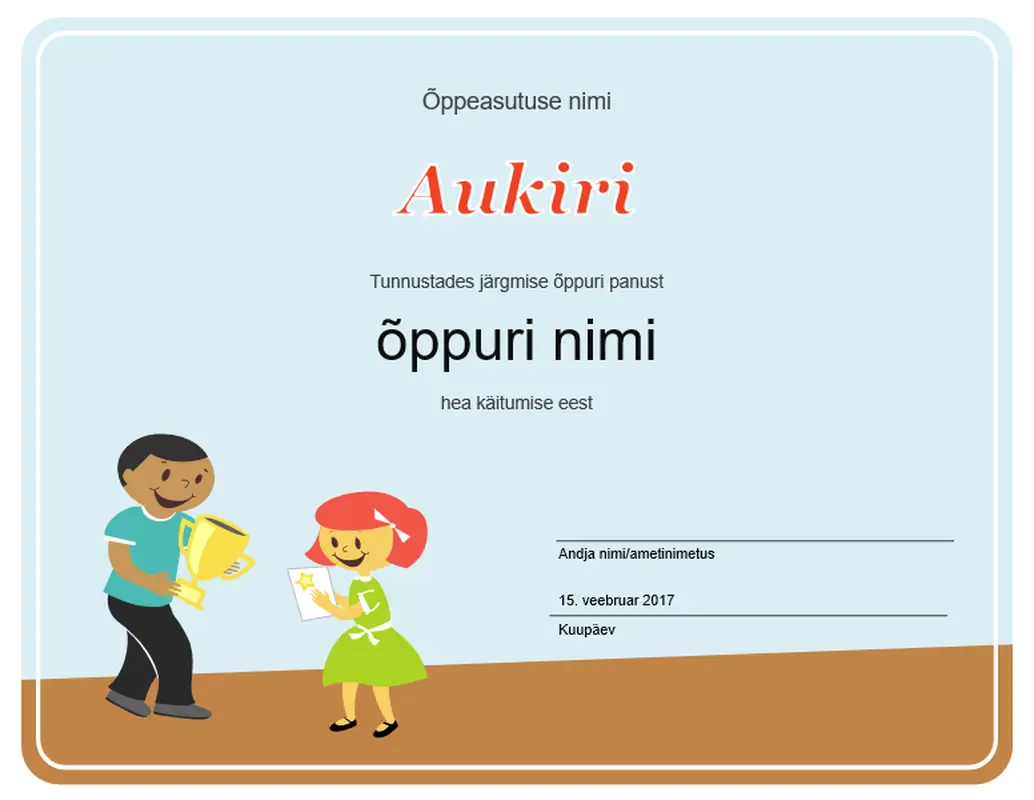 Aukiri (algkooli õppuritele)