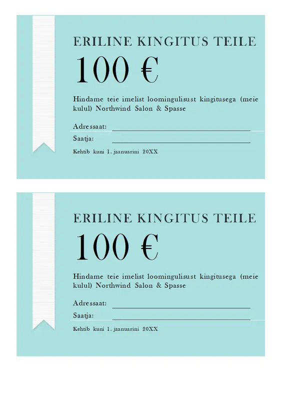 Lindiga kinkekaart modern-simple