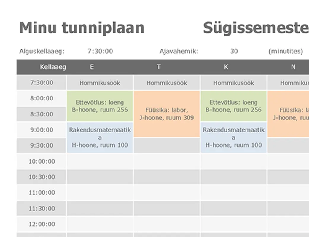 Tunniplaan modern geometric