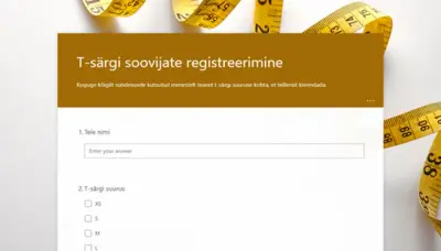 T-särgi soovijate registreerimine yellow