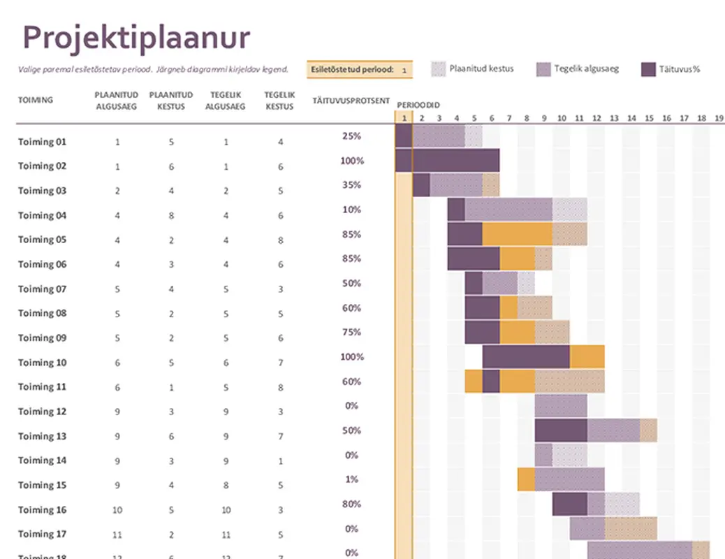 Gantti projektiplaanur modern-simple