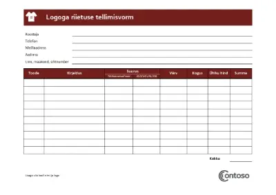 Logoga riietuse tellimisvorm brown modern simple