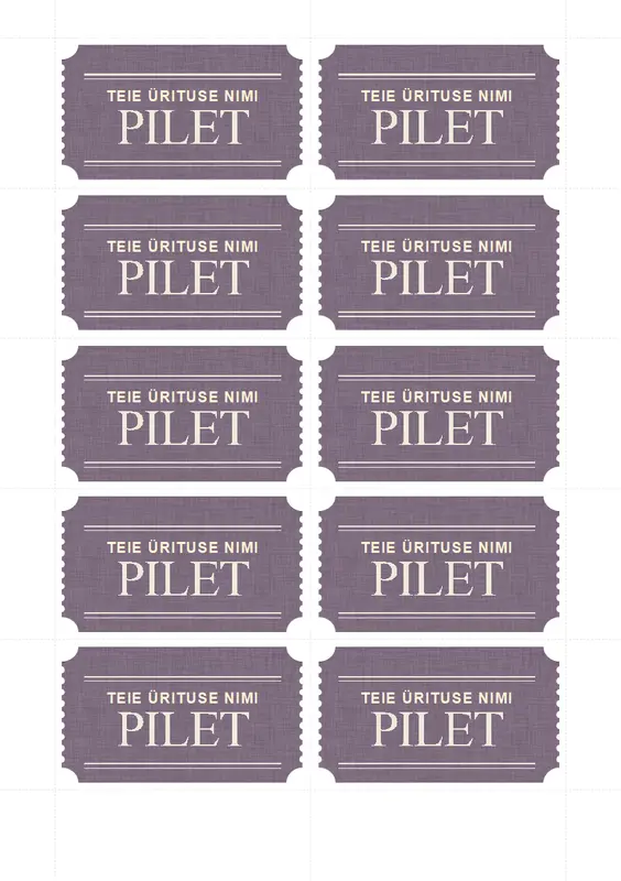 Piletid (10 tk lehel) vintage retro