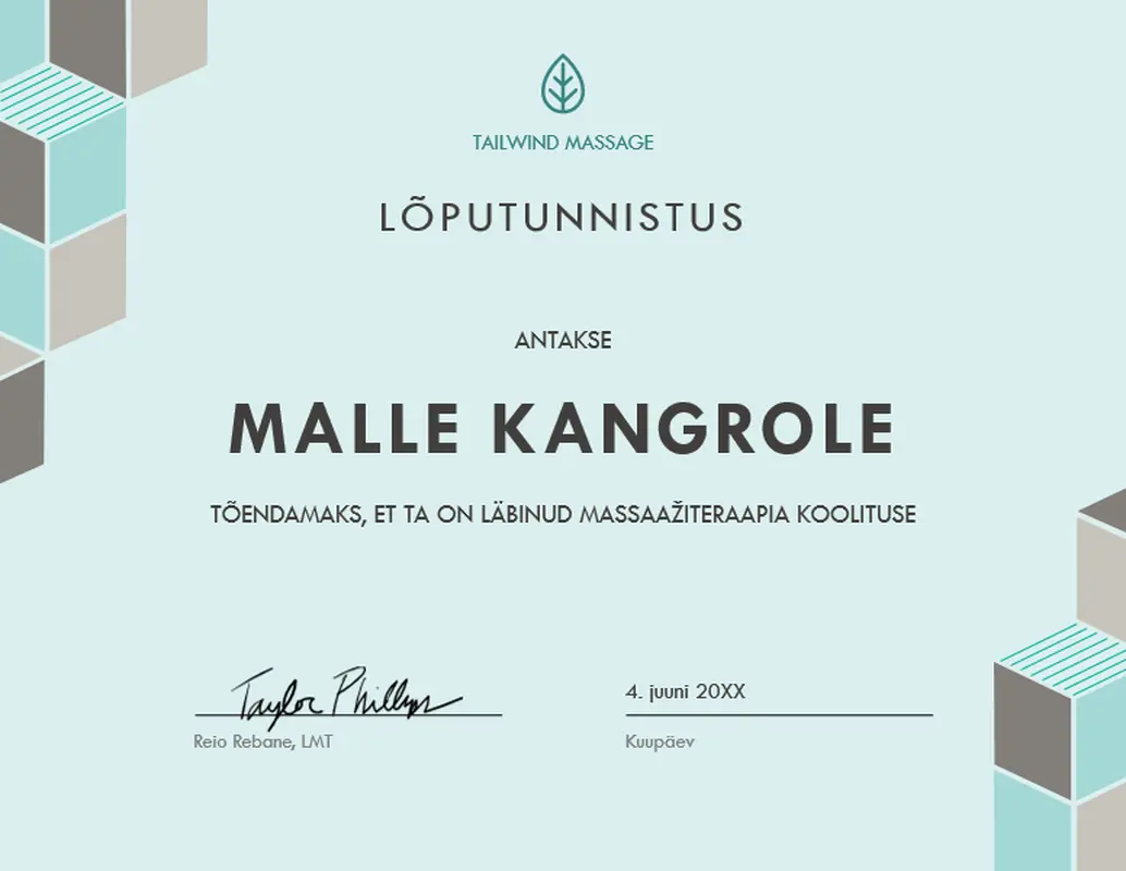 Lõputunnistus modern-geometric