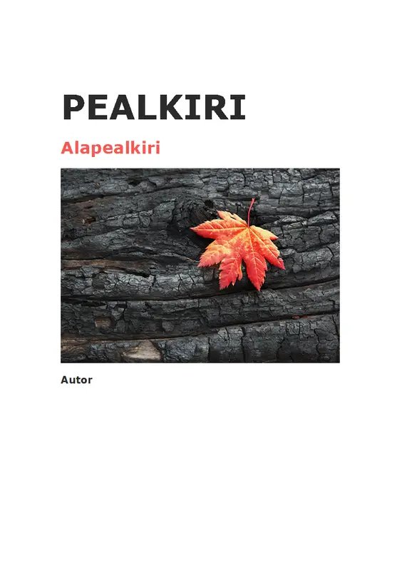 Esilehe ja sisukorraga ettekanne
