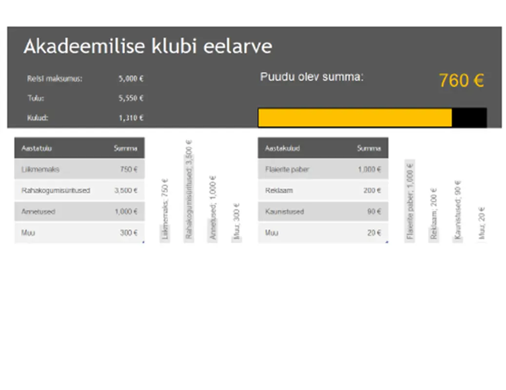 Akadeemilise klubi eelarve modern simple