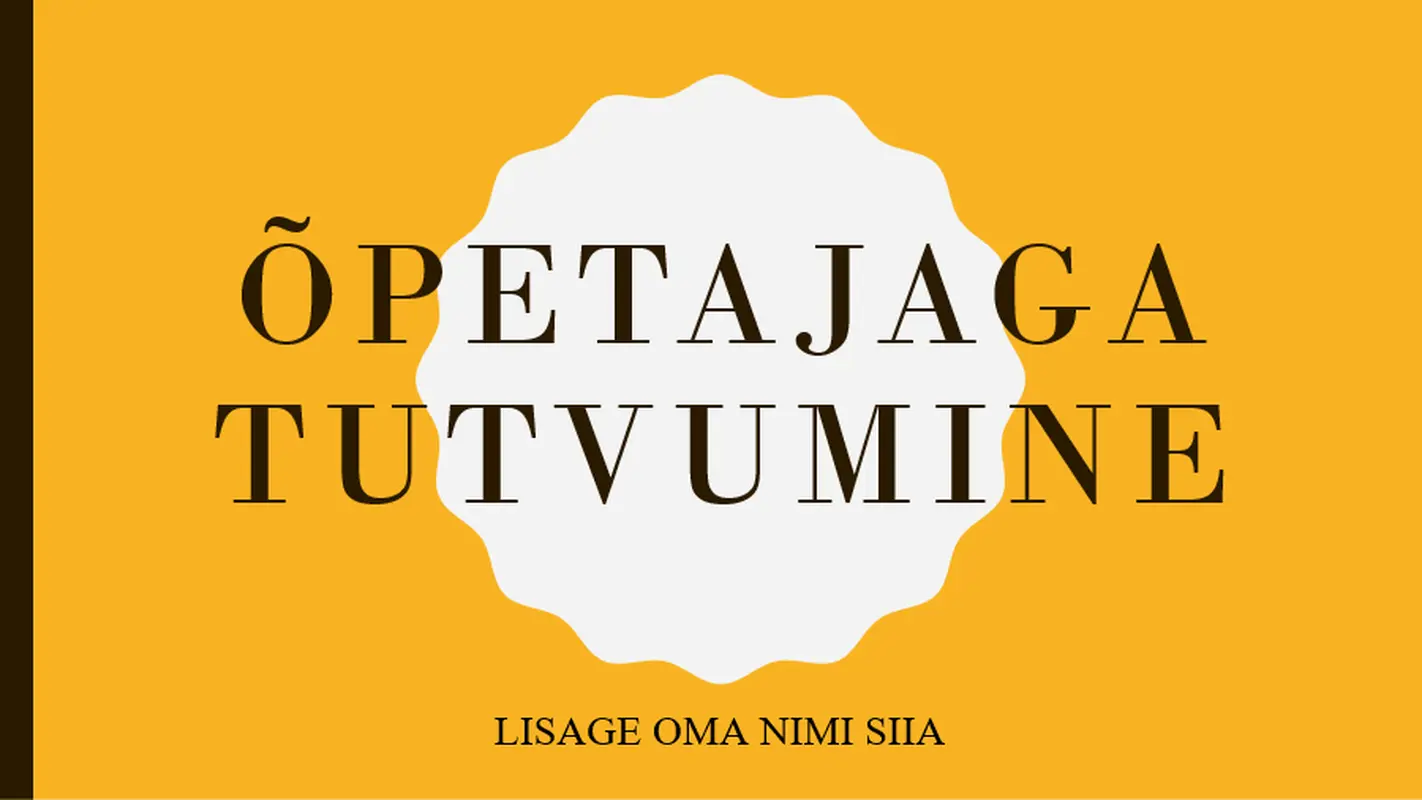 Õpetajaga tutvumine modern color block