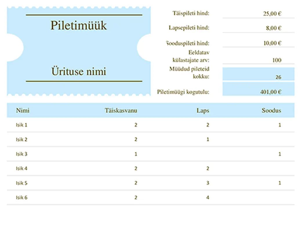 Piletimüügi jälgur modern simple