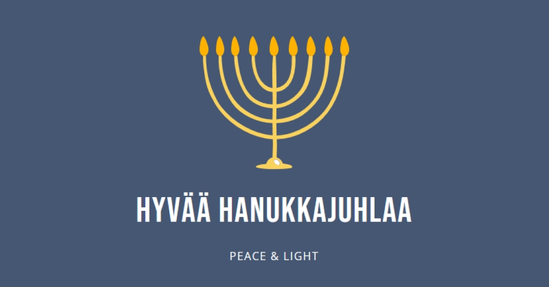Hanukkah Sameach blue modern-simple