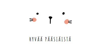 Hyvää pääsiäistä, pupu white whimsical-line