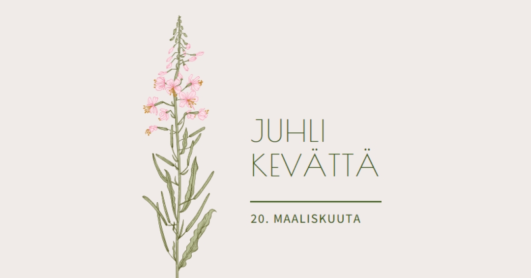 Juhli kevättä white vintage-botanical