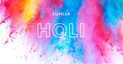 Onnellinen Holi white modern-bold