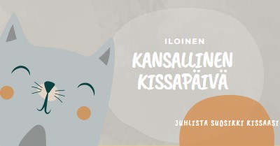 Hyvää kansalliskissapäivää gray organic-simple