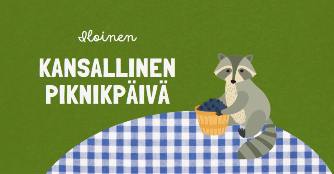 Hyvää kansallista piknik-päivää green whimsical-color-block