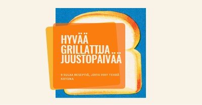 Hyvää grillattua juustopäivää orange modern-bold