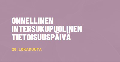 Hyvää intersex-tietoisuuspäivää purple modern-bold