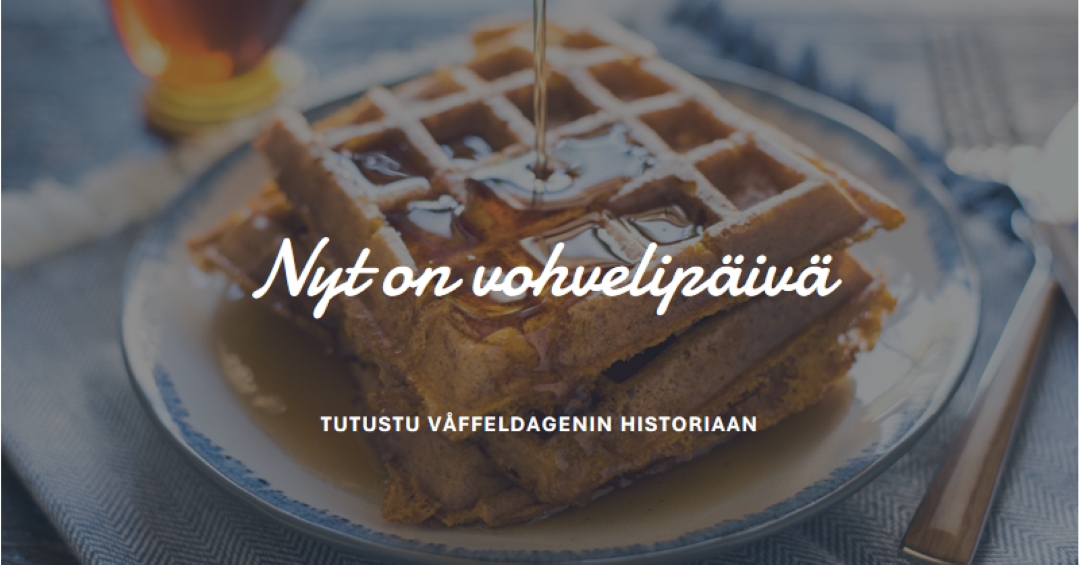 Nyt on vohvelipäivä blue modern-simple