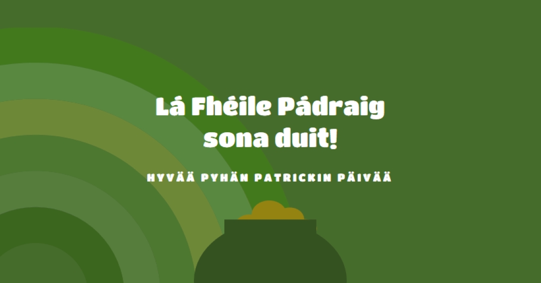 Hyvää Pyhän Patrickin päivää green vintage-retro