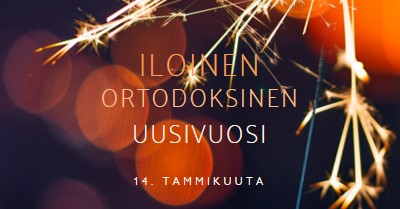 Hyvää ortodoksista uutta vuotta black modern-simple