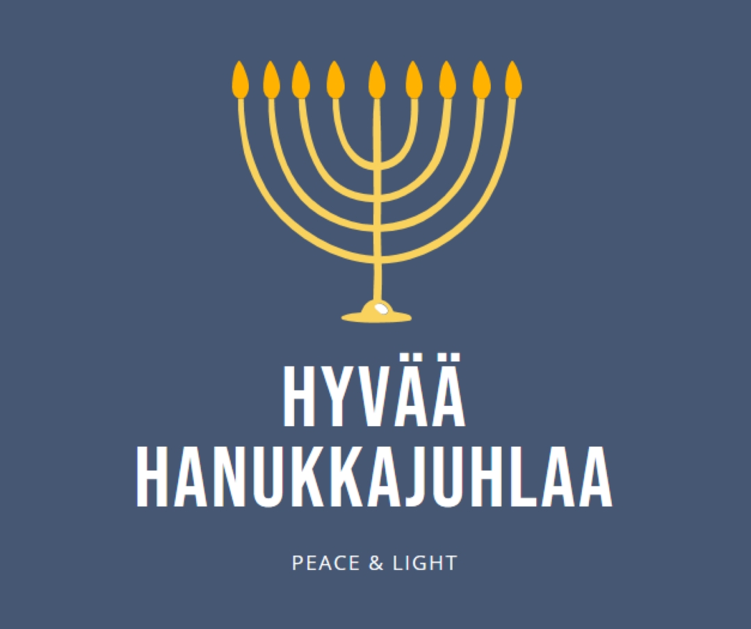 Hanukkah Sameach blue modern-simple