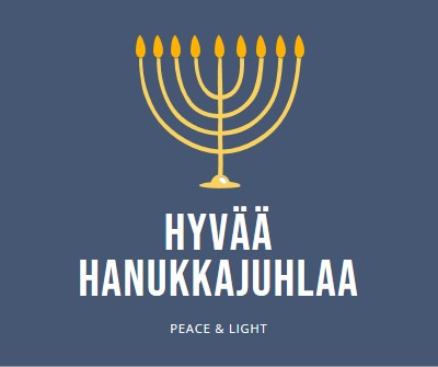 Hanukkah Sameach blue modern-simple