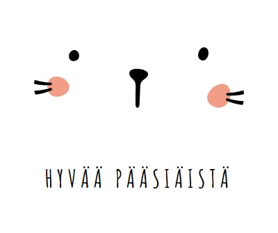 Hyvää pääsiäistä, pupu white whimsical-line