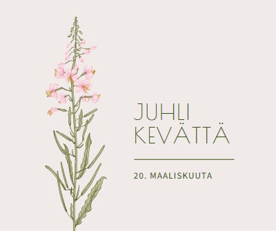 Juhli kevättä white vintage-botanical