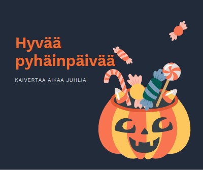 Hyvää Halloweenia black whimsical-line