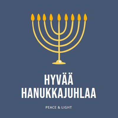 Hanukkah Sameach blue modern-simple