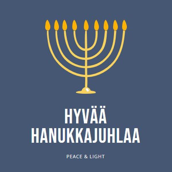 Hanukkah Sameach blue modern-simple