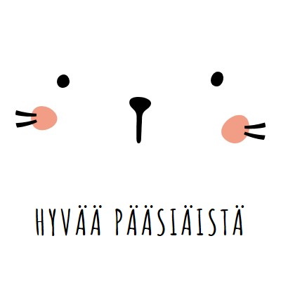 Hyvää pääsiäistä, pupu white whimsical-line