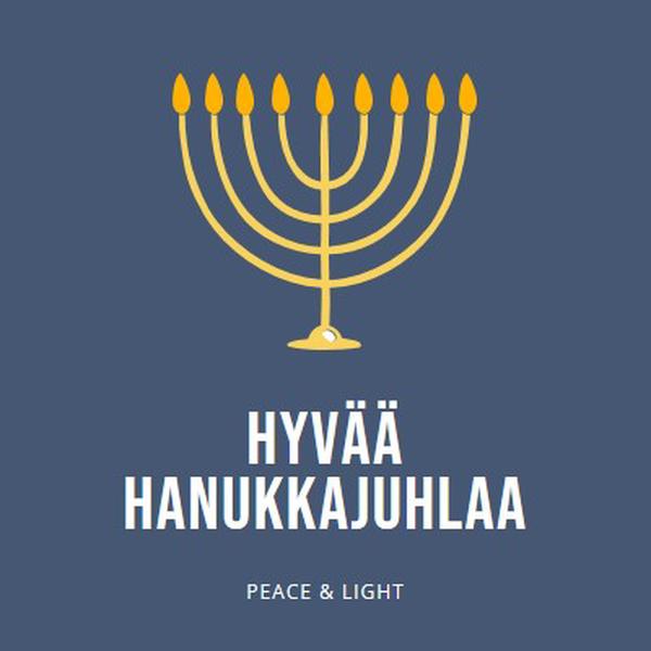 Hanukkah Sameach blue modern-simple