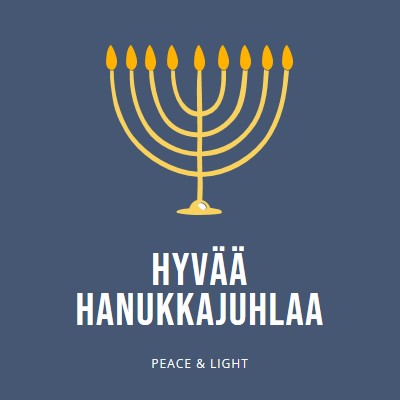 Hanukkah Sameach blue modern-simple