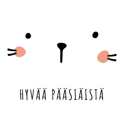 Hyvää pääsiäistä, pupu white whimsical-line