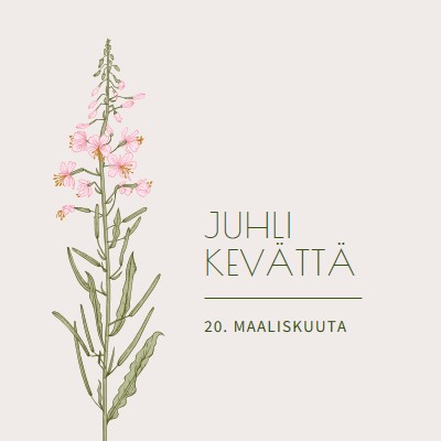 Juhli kevättä white vintage-botanical