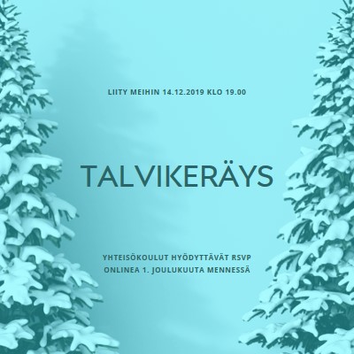 Talvinen ihmemaa blue modern-simple