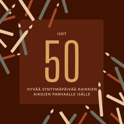 Hyvää 50-vuotispäivää brown modern-simple