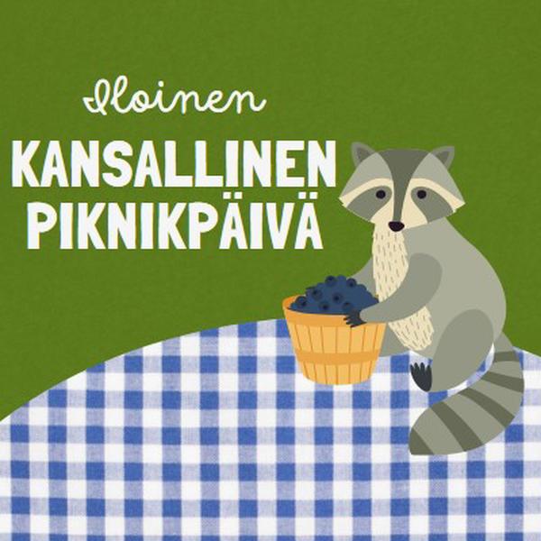 Hyvää kansallista piknik-päivää green whimsical-color-block