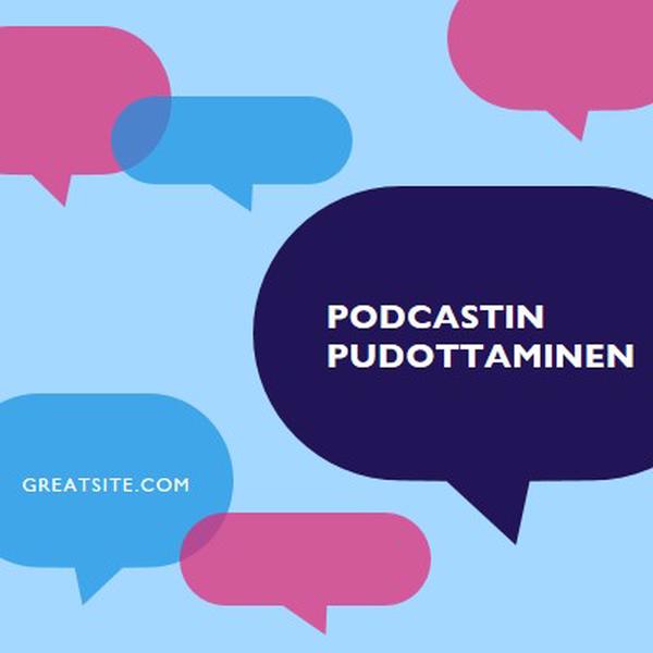 Podcastin pudottaminen nyt blue modern-color-block