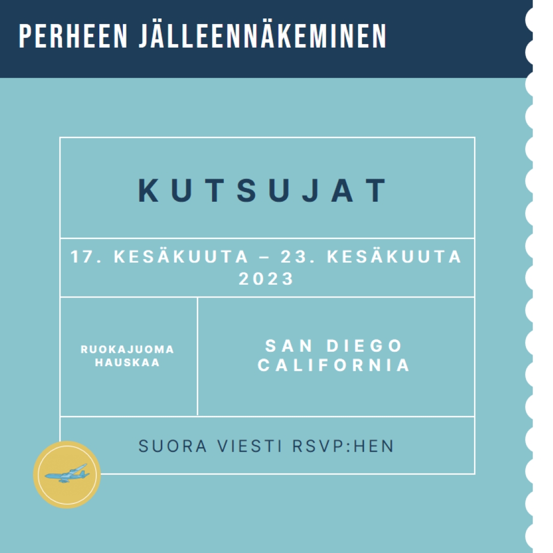 Lippu jälleennäkemiseen blue modern-bold
