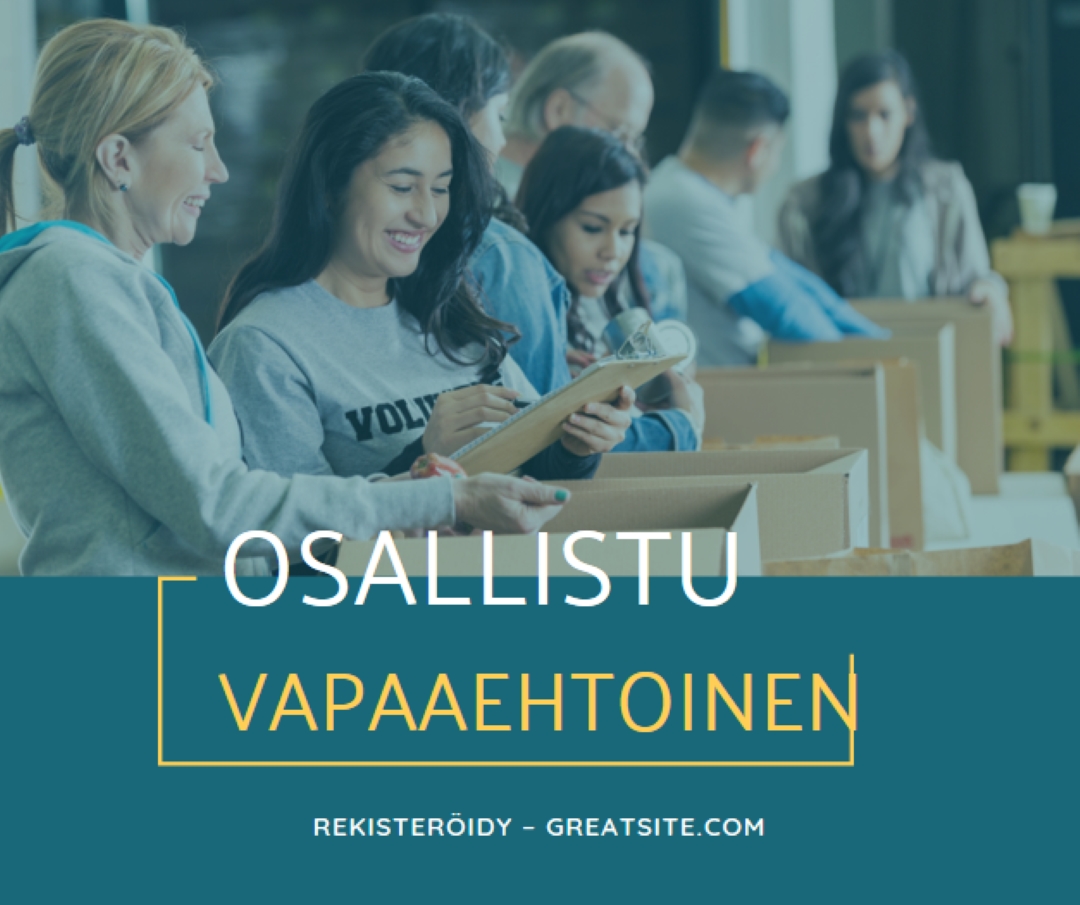Hurrataan vapaaehtoisille blue modern-simple