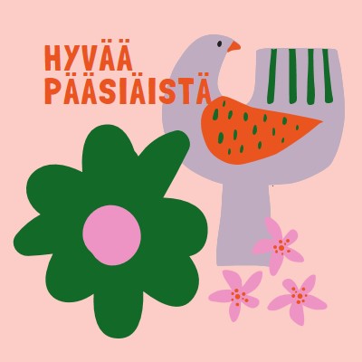 Hyvää pääsiäistä pink whimsical-color-block