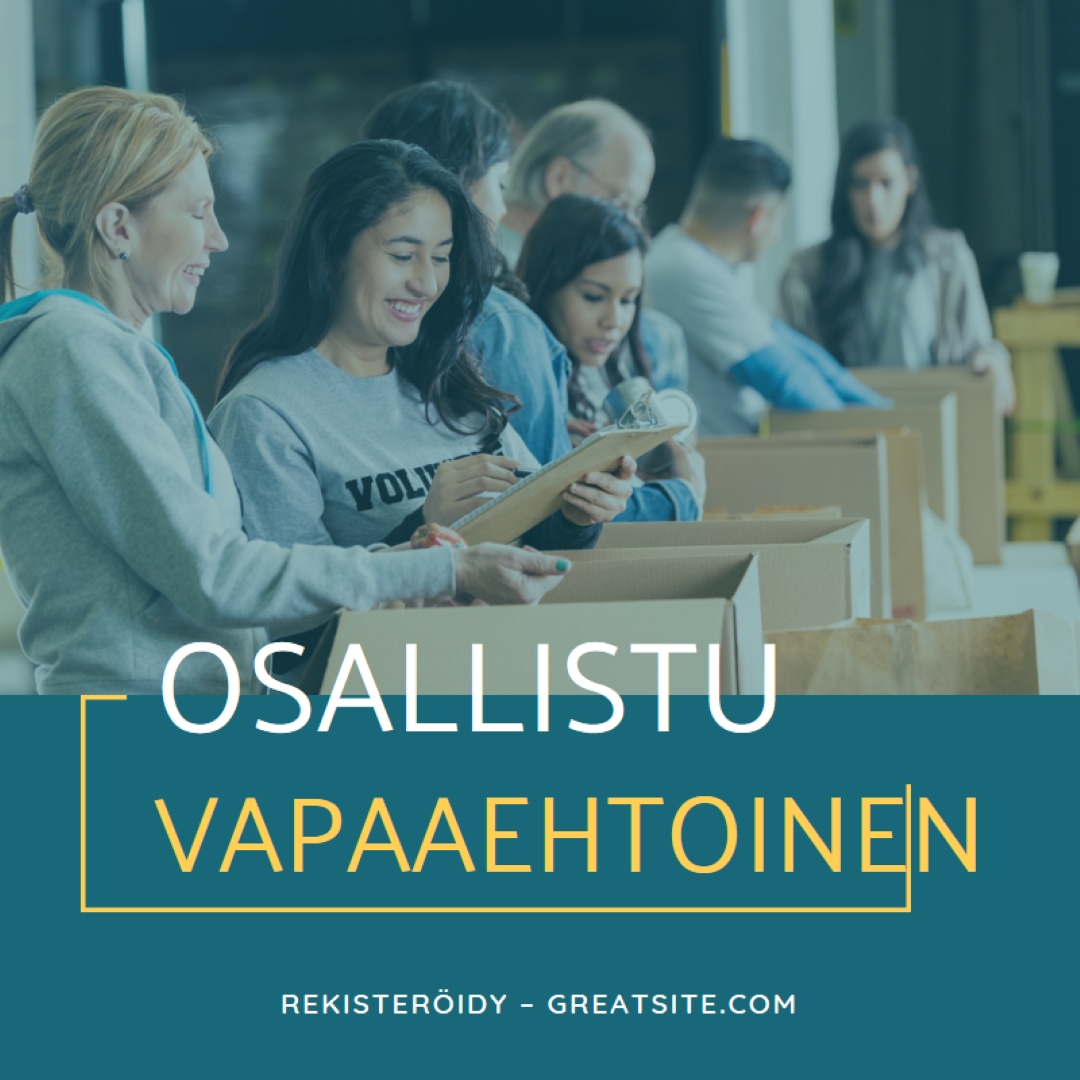 Hurrataan vapaaehtoisille blue modern-simple
